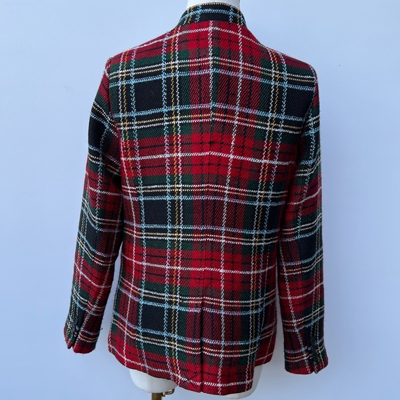 Appleseed’s Tartan Plaid Blazer Jacket Red Blue Green Womens Size 6 - Picture 12 of 13